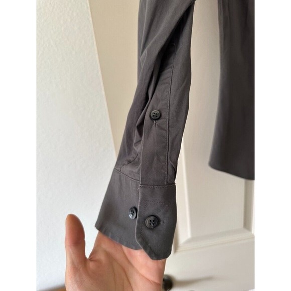 Express Fitted Stretch Cotton Shirt Mens S Small Roll Tab Sleeve Gray Blue LOT - Picture 4 of 16